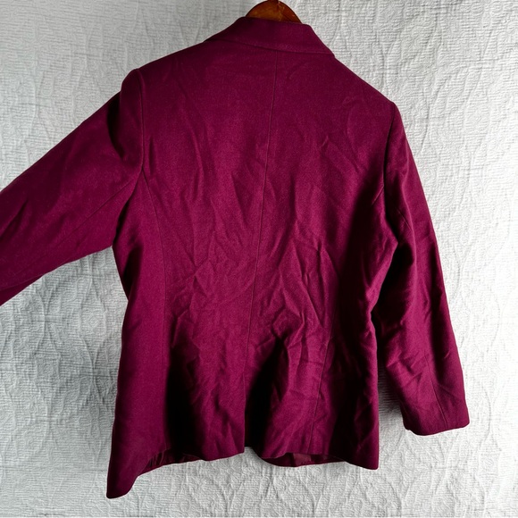 Vintage 100 Wool Blazer Womens 10P Mauve Pink Sag Harbor 1 Button Jacket Lined - Picture 14 of 16